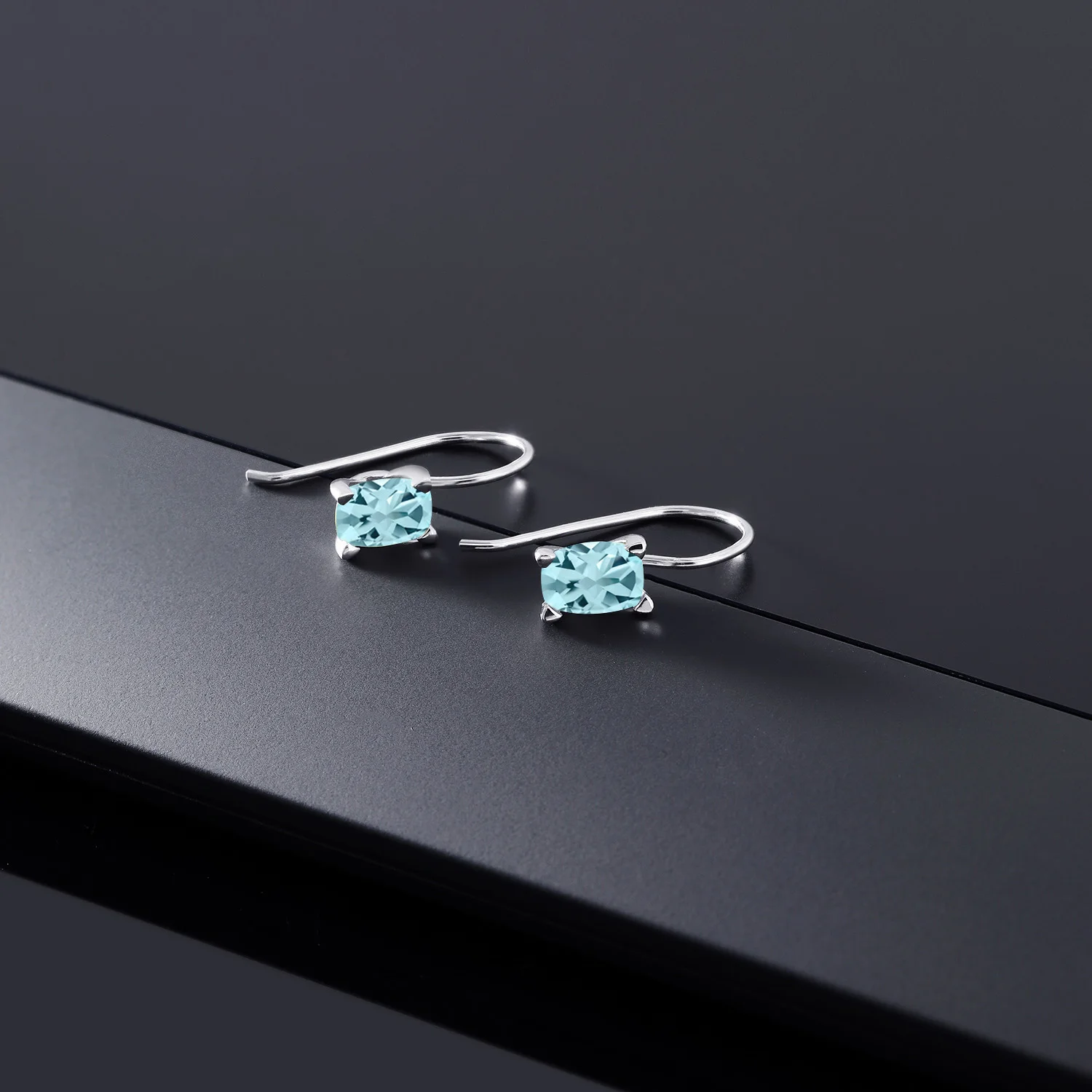 GemStoneKing 925 пробы серебряные серьги-капли с драгоценным камнем 2,00 карат, серьги с натуральным небесно-голубым топазом для женщин, хорошее ювелирное изделие