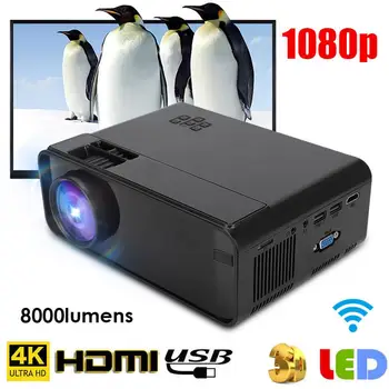 

W13 UHD 4K WiFi Bluetooth LED Projector Home Theater with Android System Support Red and Blue 3D Cortex-A35 Quad-Core 1.3-1.7GHz