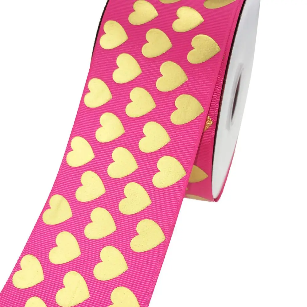 

75mm Valentine's day ribbon heart printed handmake jojo bow gift wrap
