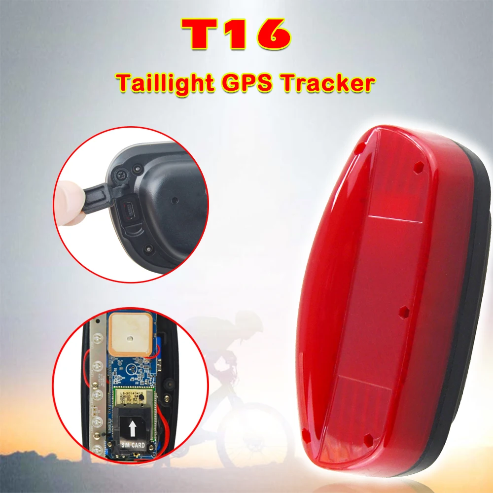 

T16 Waterproof GPS Bike Tracker 5200mAh Rechargeable Battery Motion Sensor Anti Bike Theft Built-in GPS/GSM Antenna