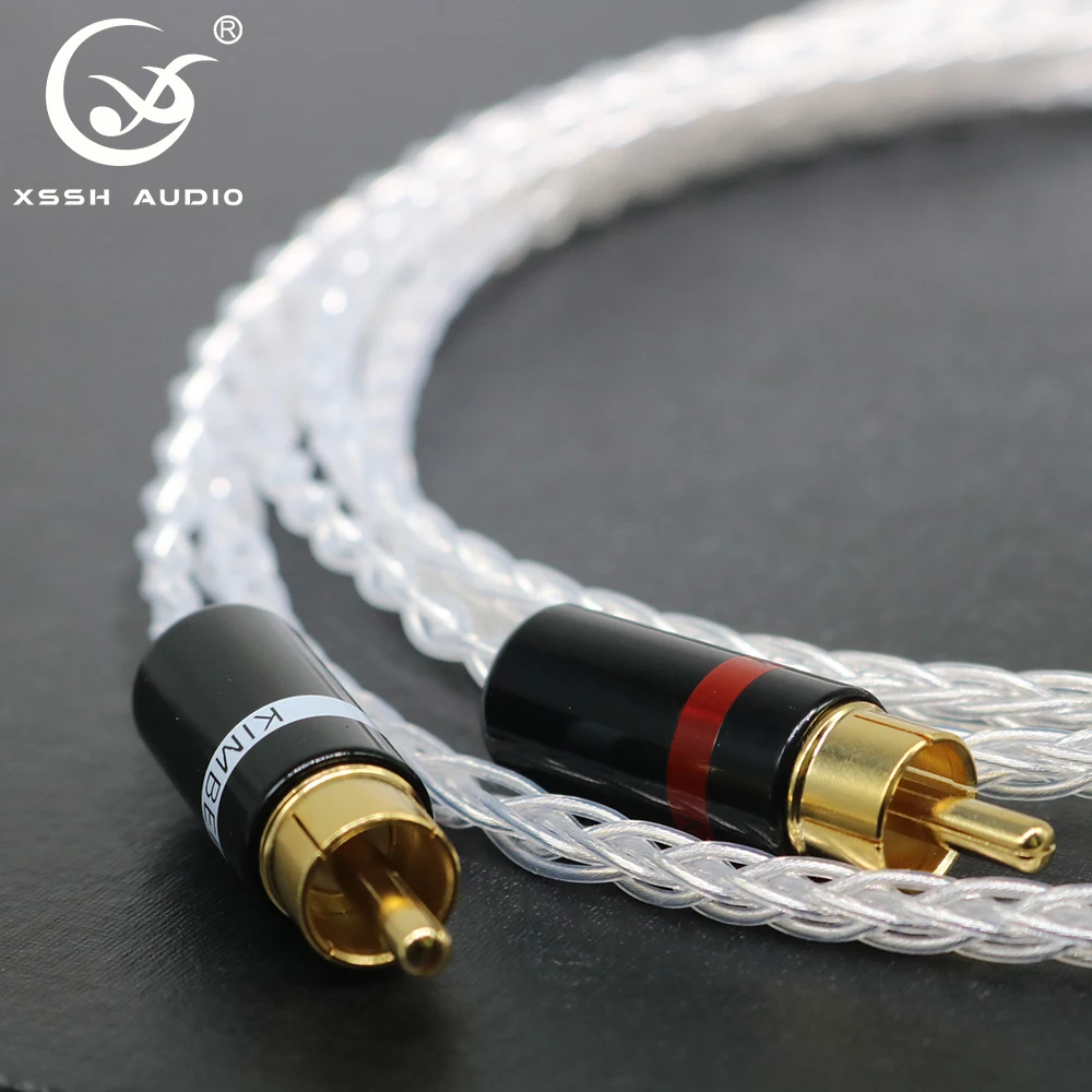 YIVO XSSH audio 4 4mm to 2 RCA 8 core Silver Plated pure copper Headphone Earphone Extension Cable Wire Cord