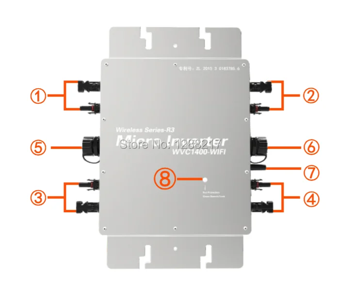 WVC1400 Wifi Солнечная Сетка на инверторный вход DC22V-50V к AC180V-280V, 50HZ60HZ водонепроницаемый солнечный инвертор с IP65