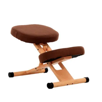 

Height Adjustable Ergonomic Kneeling Chair with Back and Handle Wood Office Furniture Kneeling Posture Work Chair Kid Knee Stool