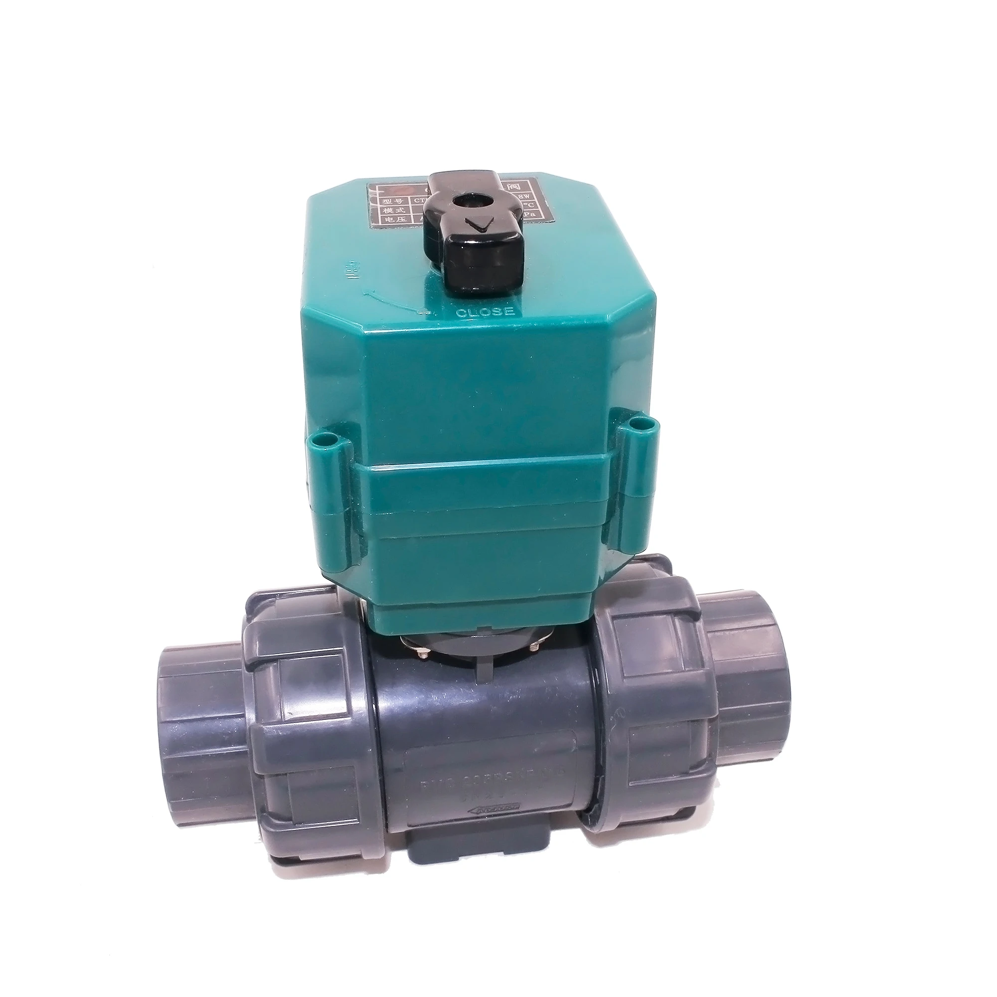 

DN15 DN20 DN25 PVC electric ball valve industry PVC motorized ball valve NPT BSP water valve with manual 220V 110V 24V 12V 5V