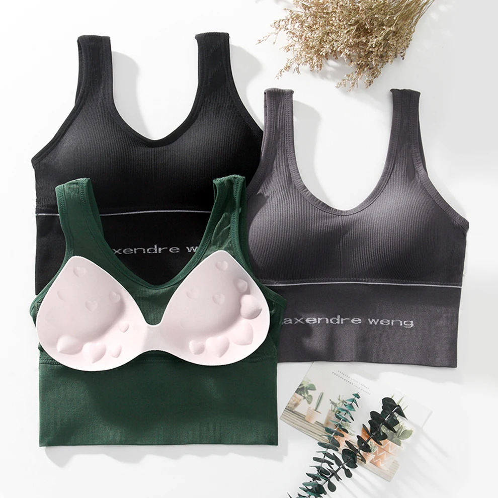 black lace underwear set Women Bra Sets Seamless Backless Vest Sexy Panties Lingerie Padded Bralette Briefs Female Intimates Fitness Crop Top Underwear lounge underwear set