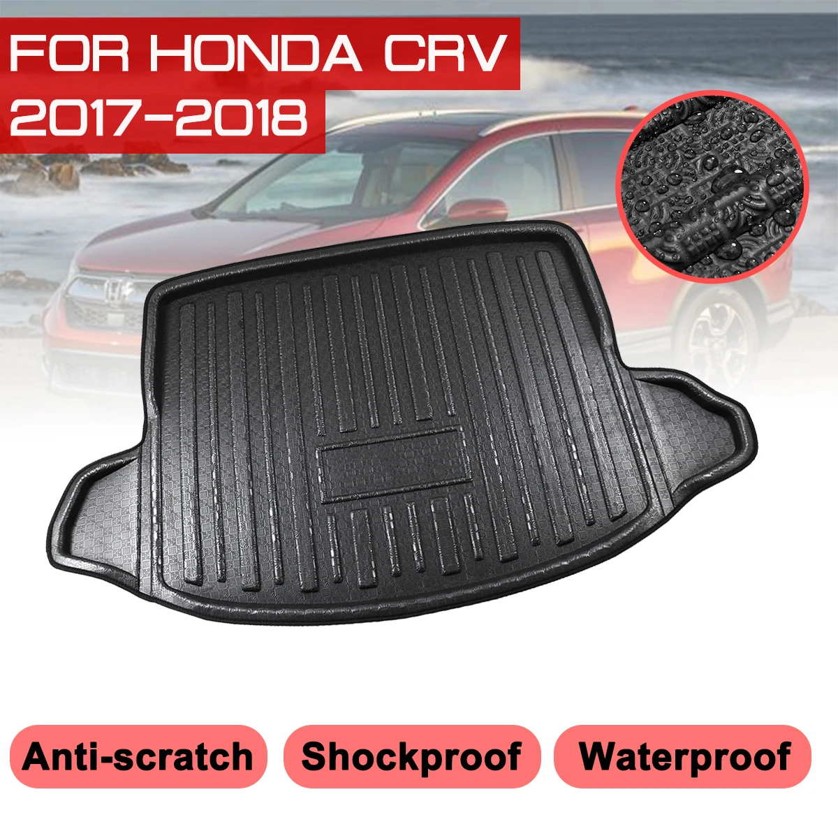 Автомобильный напольный коврик для Honda CRV 2017 2018 задний багажник анти-грязевая