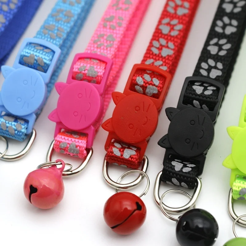 Светоотражающий ошейник для кошек Pour Chat ошейник для котенка Chapa Perro Personalizada кошачий ошейник с колокольчиком Breakaway модный регулируемый
