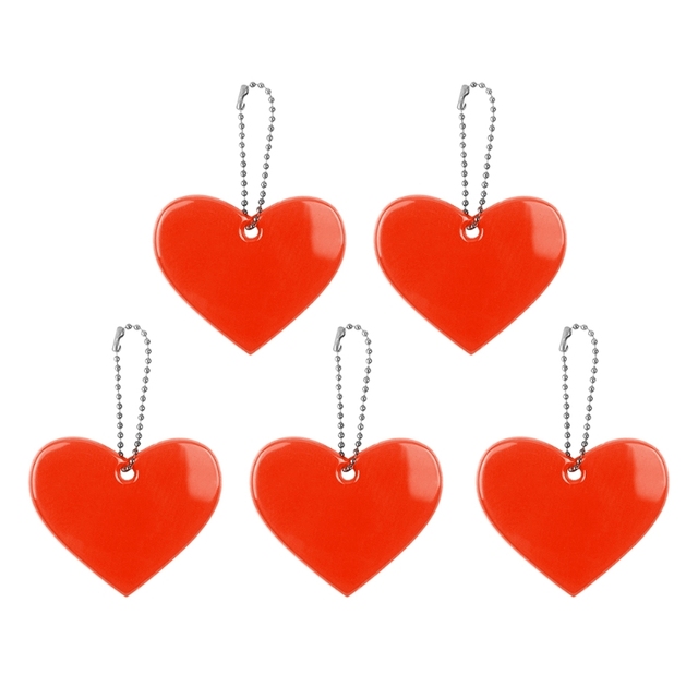 Cute Heart Shape Reflective Keychain Bag Pendant Accessories Doft PVC Reflector Keyrings For Visible Safety