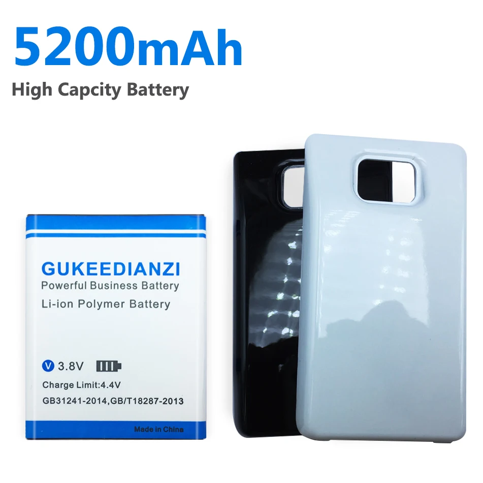 GUKEEDIANZI аккумулятор большой емкости S2 I9100/EB-F1A2GBU 5200 мАч для samsung GALAXY S2 SII I9100 с бесплатной задней крышкой