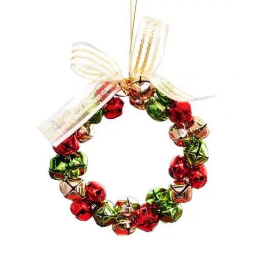 Red Green Golden Хит, Рождественский бант, колокольчики, гирлянда, кулон-венок, Рождественская елка, для дома, вечерние, подвесные, праздничный декор, рождественская елка, украшения, Рождество - Цвет: Red Green Golden
