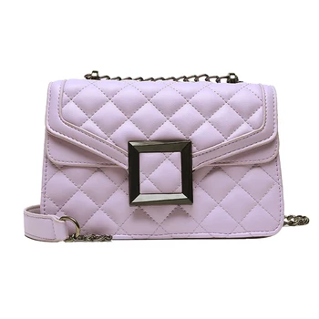 

Women Handbag Plaid Ladies Small Shoulder Chains Rhombic Lattice Bag 2020 New Designer for Women Geometric