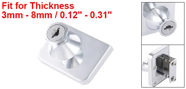 1pc 48mm Keyed Diff Uxcell раздвижные стеклянные двери шкафа замок для навесных стеклянных витрин шкафов с ключом различных ключей, так цинковый сплав хромированная отделка - Цвет: 1pc 48mm Keyed Diff