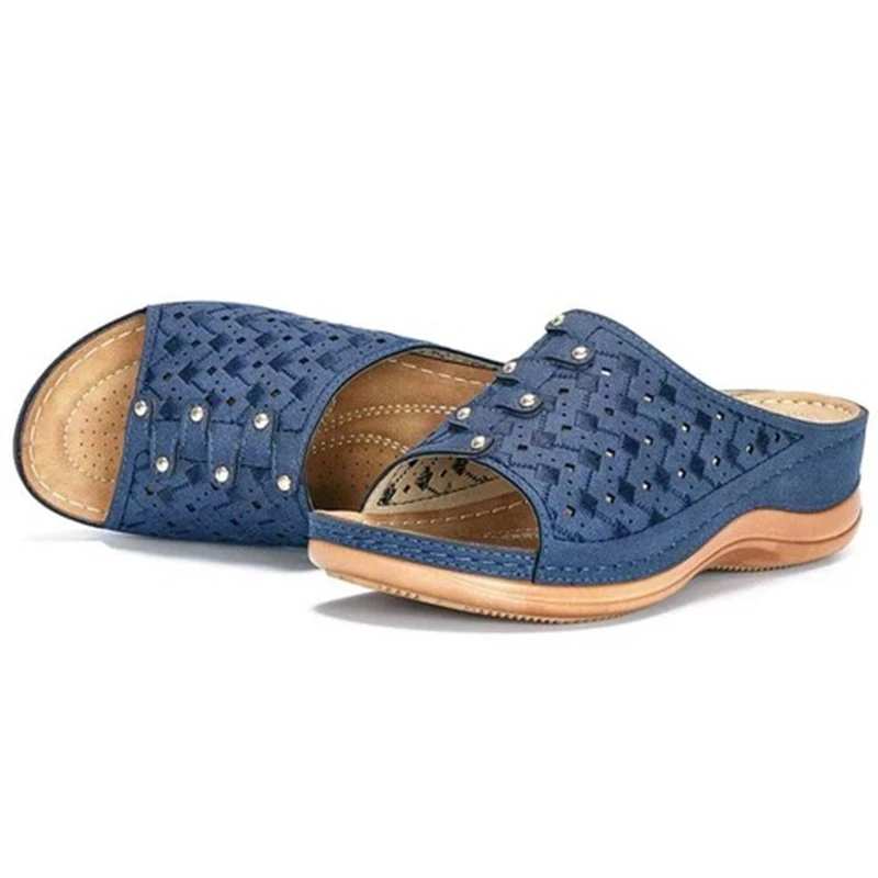 

LOOZYKIT Summer women slippers Rome Retro casual shoes Thick bottom wedge open toe Women sandals beach slip on slides female