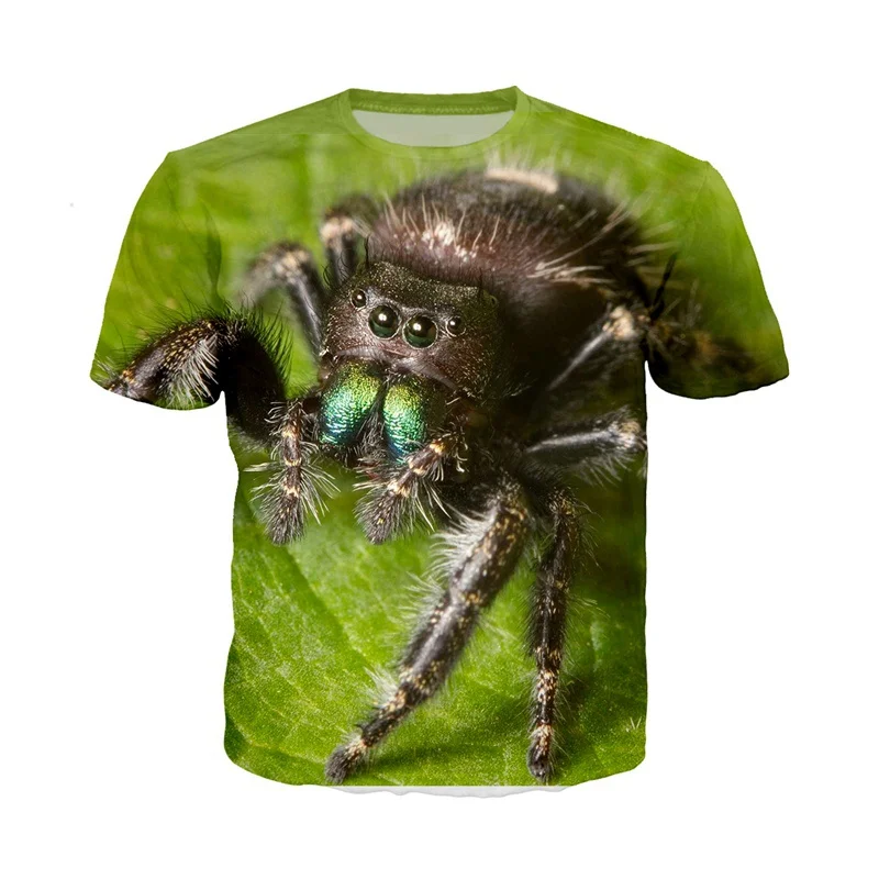 Аниме 3d принт животных Паук Футболка уличная насекомое мультфильм для мужчин и женщин модная футболка Harajuku Детские рубашки homme футболка A130 - Цвет: 21