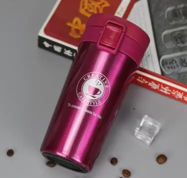 red Дорожная кофейная кружка из нержавеющей стали Термос стакан чашки Термос термобутылка для воды чайная кружка Термочашка - Цвет: red