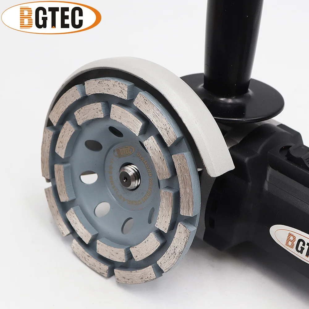 BGTEC 2pcs 4.5inch Diamond Double Row Grinding Cup Wheel 115mm concrete, Masonry, Granite marble Grinding discs