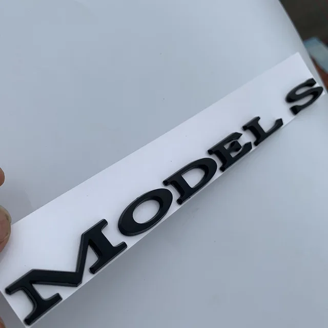 Модель 3 Модель S модель X буквы Эмблема для Tesla автомобильный Стайлинг переоборудование высокая производительность багажника логотип наклейка хром черный красный - Название цвета: matte black MODEL S
