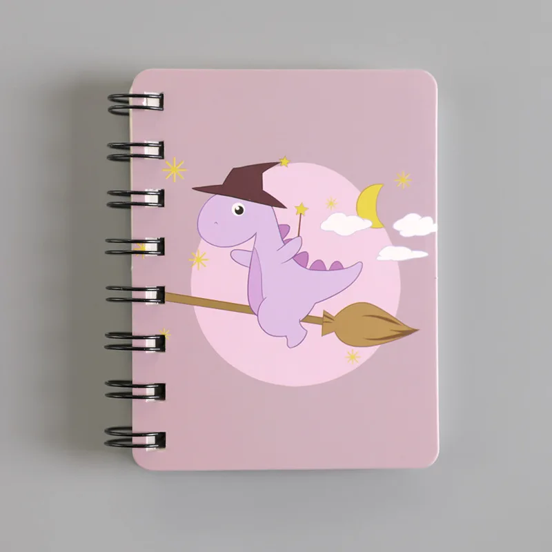 A7  Cute Avocado Dinosaur Rollover Mini Portable Coil Notepad Diary Book Exercise Book Escolar Papelaria School Office Supply