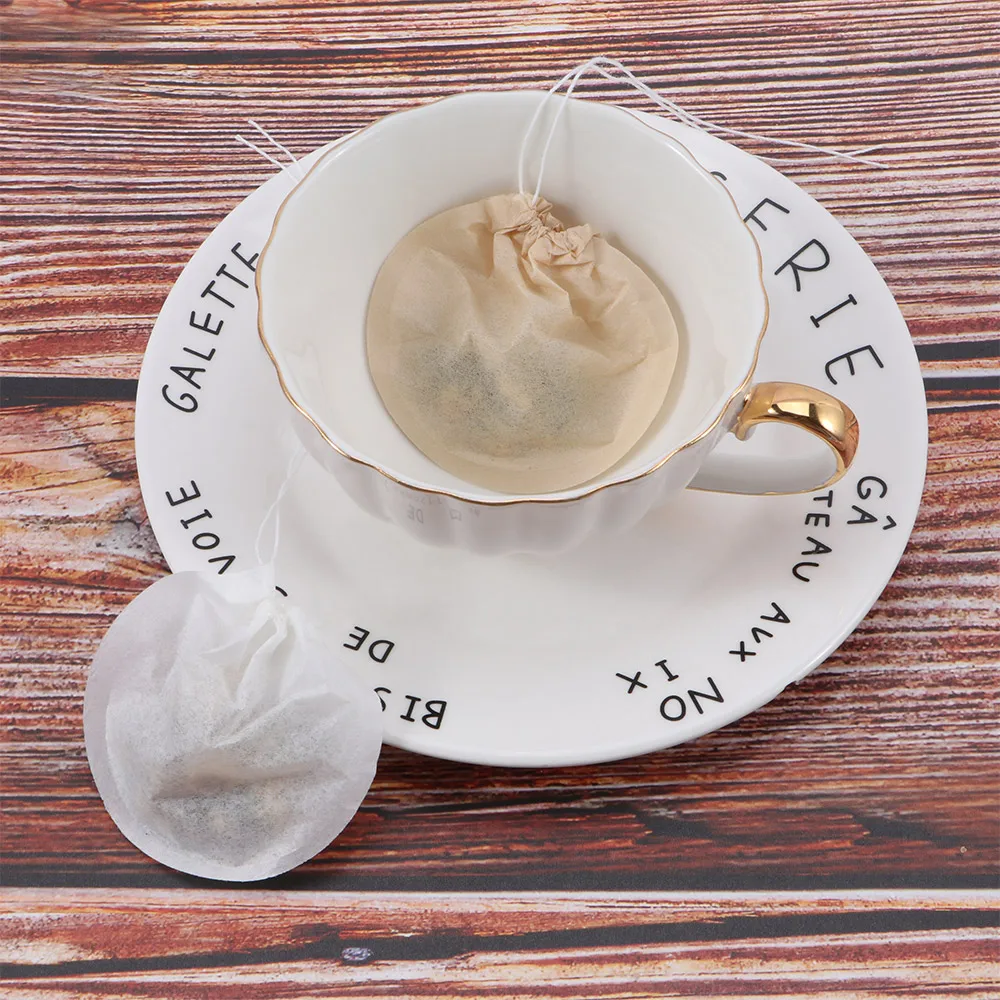 100 Pcs/Lot Round Tea Bags Empty Scented Tea Filter Bag With String Tie Heal Seal Paper Teabags For Herb Loose Disposable,disposable tea bags,disposable tea filter bags