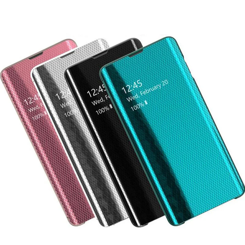 Новый кожаный зеркальный чехол для телефона Samsung S7edge S8 S9 S10 Plus S10E A30 A50 A70 A7 2018 Note 8