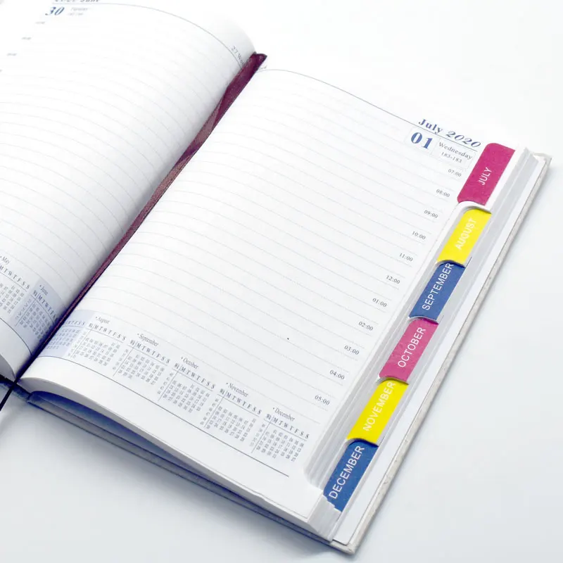 Agenda.1-.12 English / Spanish optional Notebook A5 14* 21 cm, thick waterproof paper hardcover, 160 sheets, 80 GSM