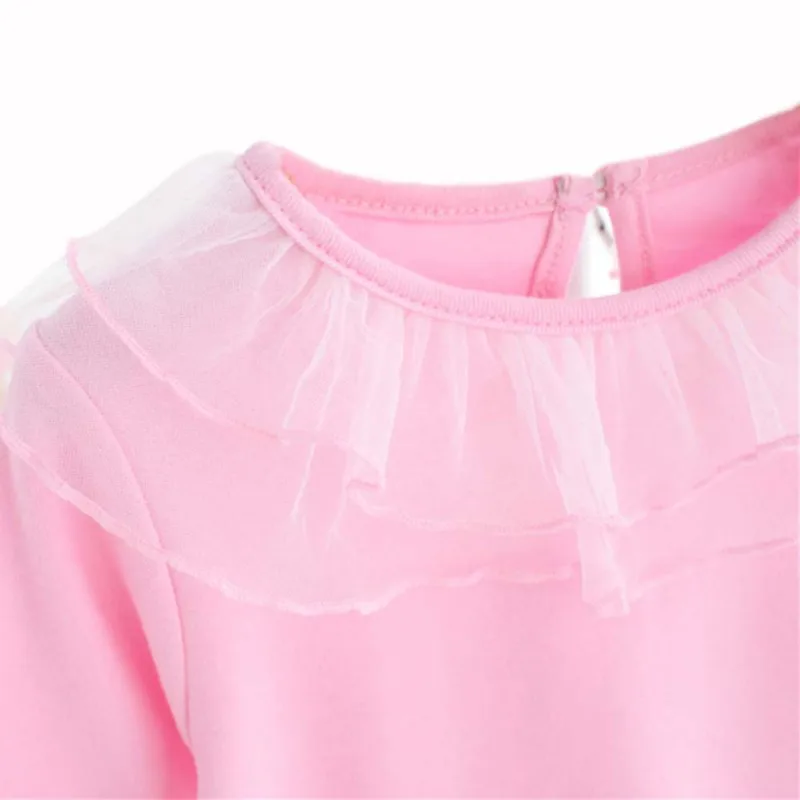 Новинка; одежда принцессы для маленьких девочек; Кружевная футболка с длинным рукавом; блузка; повседневная детская одежда