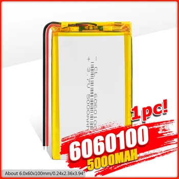 

3.7V 5000mAh Li-polymer Battery 6060100 For DVD Tablet MID GPS Electric MP3 GPS iPad Portable Printer laptop, E-book