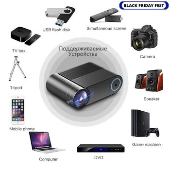 

AAO YG420 YG421 Mini LED 720P Projector Native 1280x720 Portable Wireless WiFi Multi Screen Video Beamer 1080P Projector