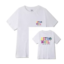 Новая мода футболка мужская хип-хоп Для женщин Трэвиса Скотта ASTROWORLD футболки Harajuku WISH YOU WERE HERE буквенный принт Футболки-топы