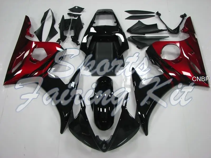 Обтекатели для YZF R6 2003 - 2005 Black красный обтекатель Abs 03 04 05 | Автомобили и мотоциклы