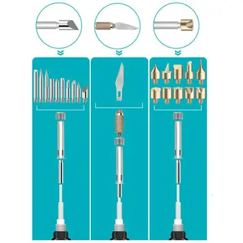 

Regulated Temperature Electric Welding Soldering Iron Pen Carving Tool Embossing Pyrography Set Burning EU Plug UK US Kit W E5A3