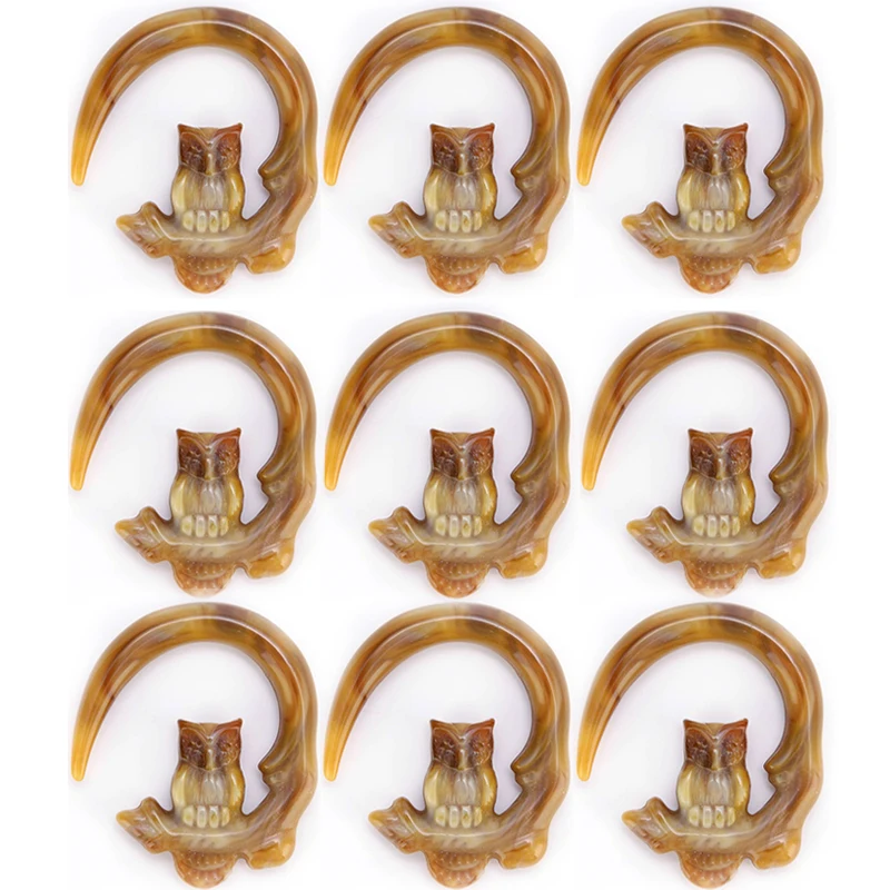 

Ear Flesh Taper Stretcher 1PC UV Acrylic Owl Resin Spiral Weight Hanger Gauges Expander Tunnel Plugs Piercing Body Jewelry Gift
