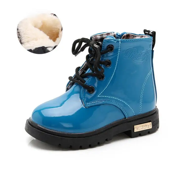 Осенне-зимние ботильоны для девочек, ботинки для маленьких мальчиков, детская кожаная обувь, водонепроницаемые зимние ботинки - Цвет: XTX326