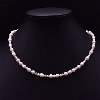 

GLSEEVO Handmade Fresh Water White Pearl Necklace Minimalism Adjustable Jewelry For Wedding Woman Girls Party Colar Femme GN0209