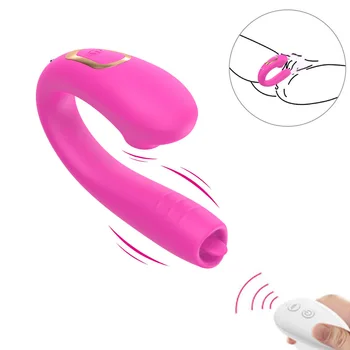 

New Sex Toys Clitoris Sucker Dildo Vibrator for Woman Wireless Remote Tongue Licking Clit Stimulate Vagina Sucking Vibrator shop