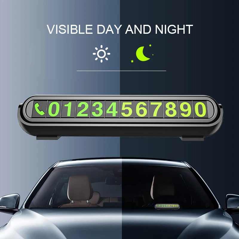 

Hidden Temporary Car Parking Card with Aromatherapy Telephone Number Card Luminous Phone Number Card Plate for Car Accessories