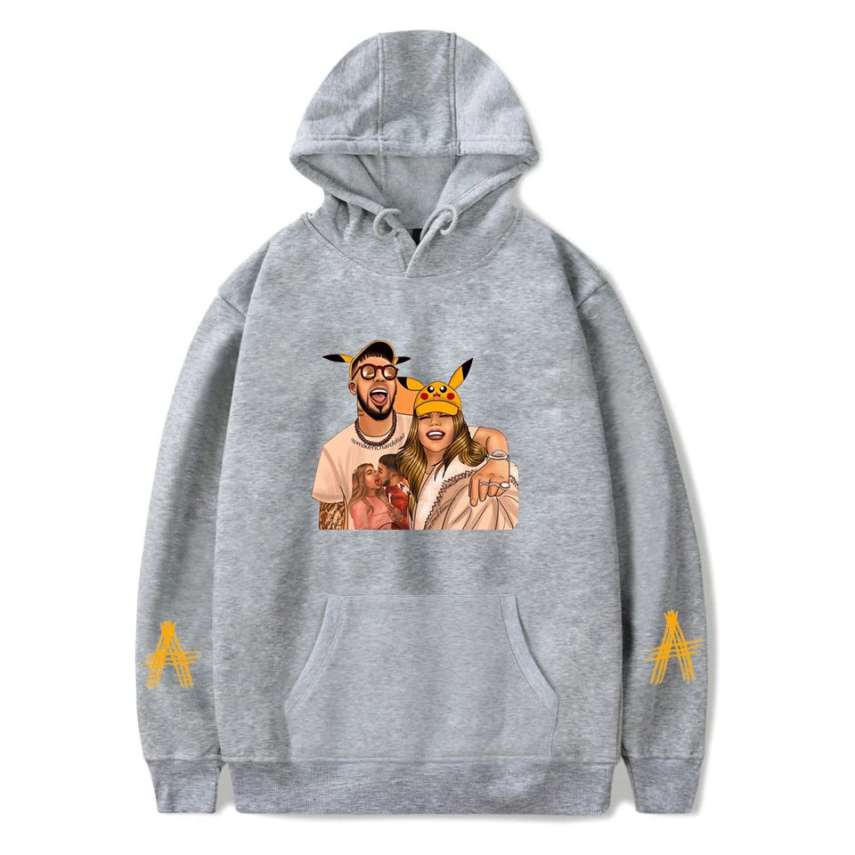 Anuel AA Стиль Знаменитостей уличная Толстовка зима осень для мужчин/женщин хип хоп пуловер с длинным рукавом негабаритных толстовки