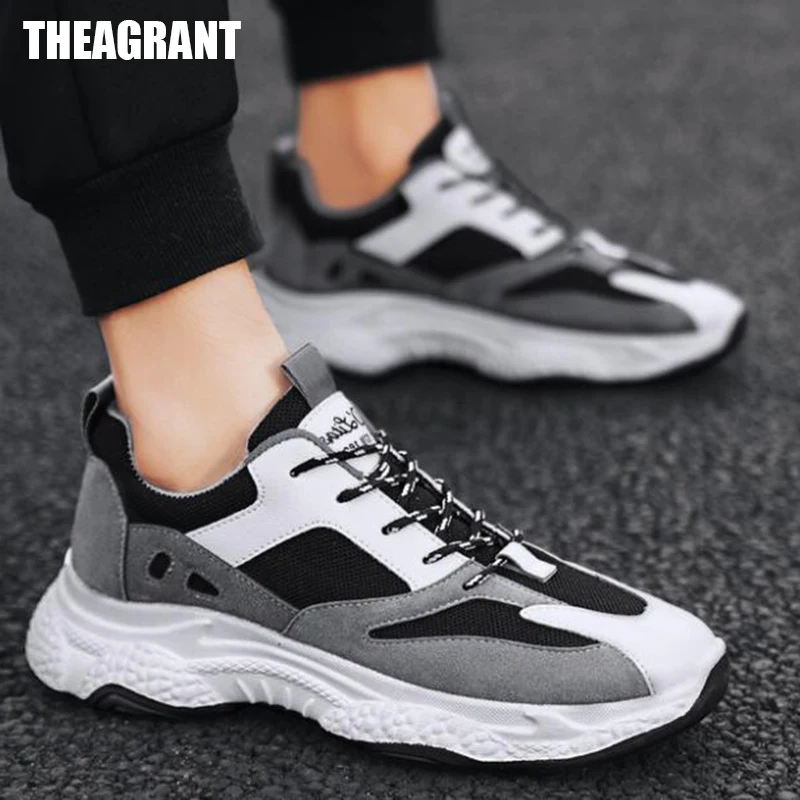 

THEAGRANT Breathable Shoes Men 2020 New Fashion Men's Sneakers Outdoor Platform Daddy Shoes for Male Footwear Lace Up MSN2019
