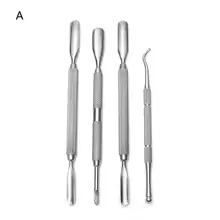 4 шт. инструменты для дизайна ногтей портативная ложка-толкатель из нержавеющей стали для удаления кутикулы маникюрный Триммер инструмент для ухода за пальцами