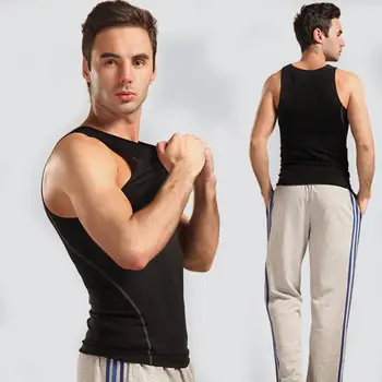 

Athletic Shirts Sleeveless Tops Body Training Fat Polyester S-3XL Sport Vest Men'Vest Health Men'S Fashion Male Fitness Gym