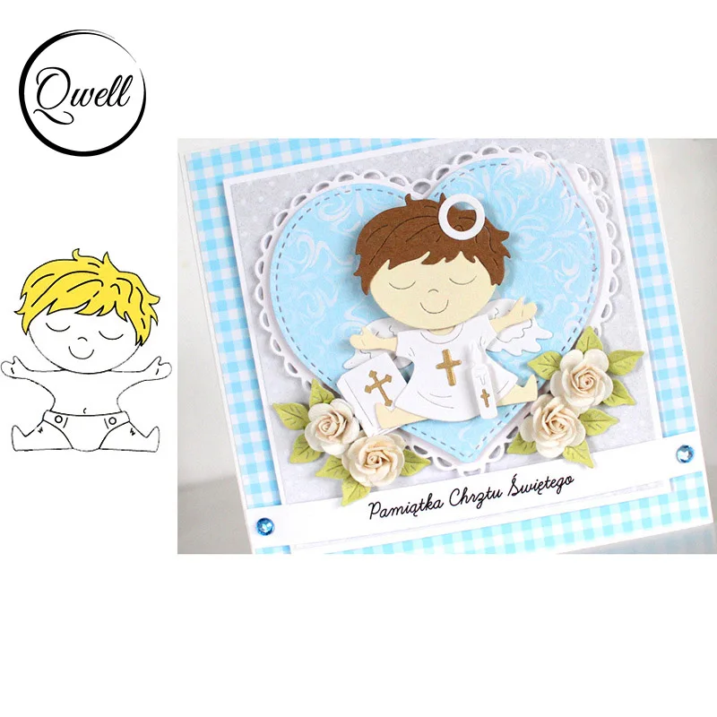 QWELL детские металлические режущие штампы для скрапбукинга и бумажных открыток