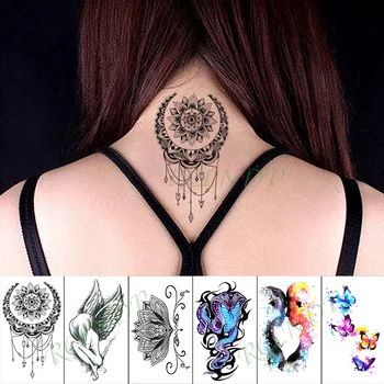 

Waterproof Temporary Tattoo Sticker datura Totem Arrow Snake Fake Tatto Hand Arm Foot Flash Tatoo for Kid Girl Men Women