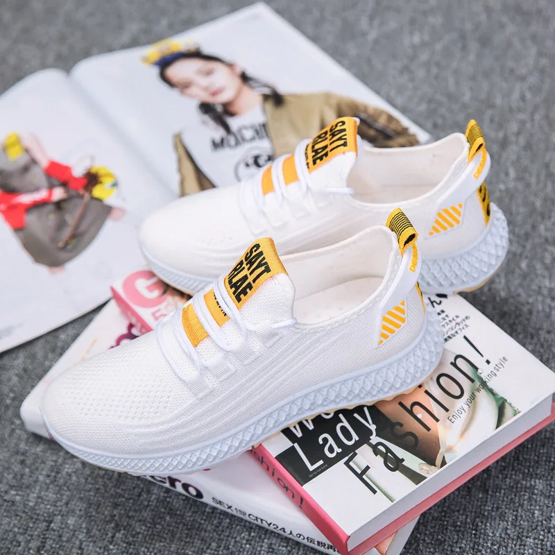 

WOMEN'S Shoes 2019 Autumn And Winter New Style Fly Woven Athletic Shoes Flat Korean-style Versatile Breathable Running Shoes STU