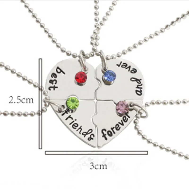 Hot Sale Puzzle Love Heart Friendship Necklace Best Friends Forever And Ever KW