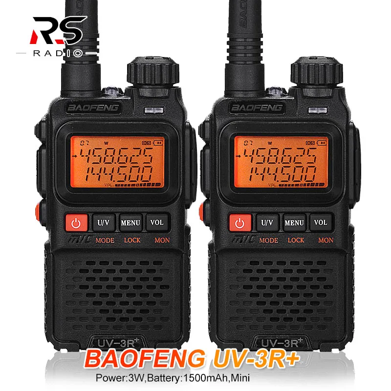 2 шт. Baofeng UV-3R+ Plus мини рация радио UHF VHF Ham CB радиостанция беспроводной HF трансивер UV3R PMR 446 передатчик