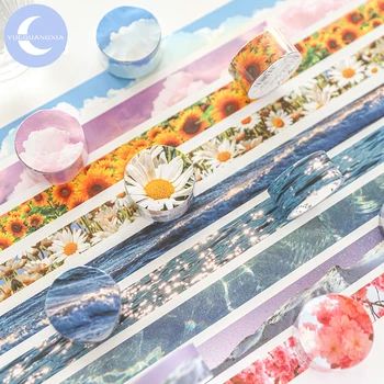 

YueGuangXia Nature Fantasy Story Litmus Bullet Journaling Washi Tapes Deco Bullet Journal Scrapbooking Masking Tapes 9 Designs