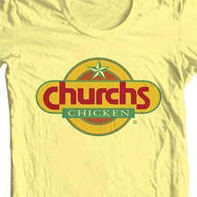 Camiseta de pollo frito de Iglesia Retro Vintage comida rápida 100% algodón amarillo nueva camiseta fresca