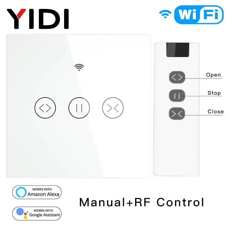 RF WiFi смарт сенсорный шторы Жалюзи рольставни переключатель работы с Alexa Echo Google Home Tuya Smart Life App дистанционное
