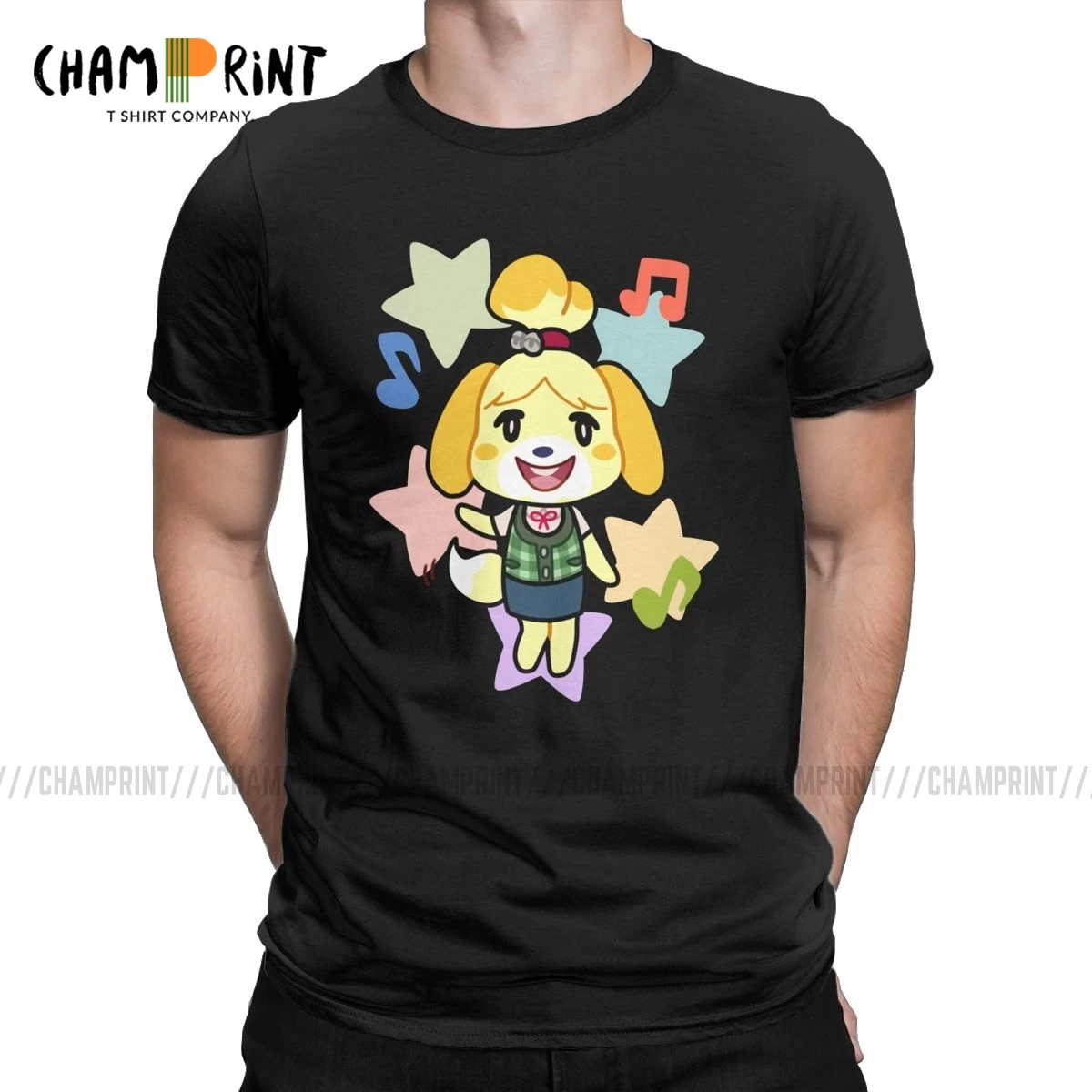 Мужская футболка с коротким рукавом Isabelle Of Animal Crossing хлопковая Футболка круглым