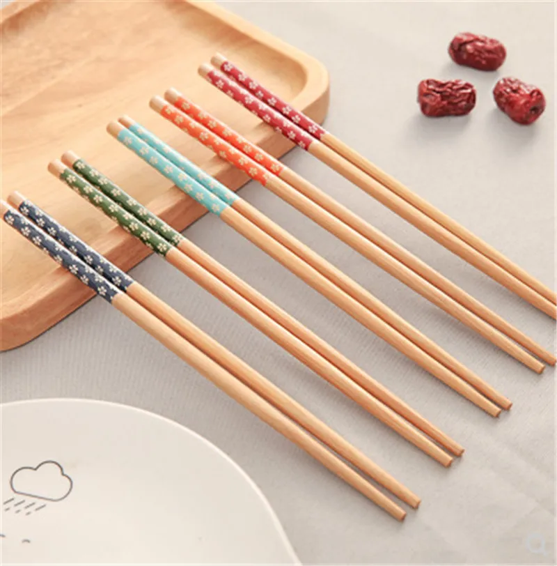 Handmade Natural Bamboo Wood Chopsticks Healthy Chinese Carbonization